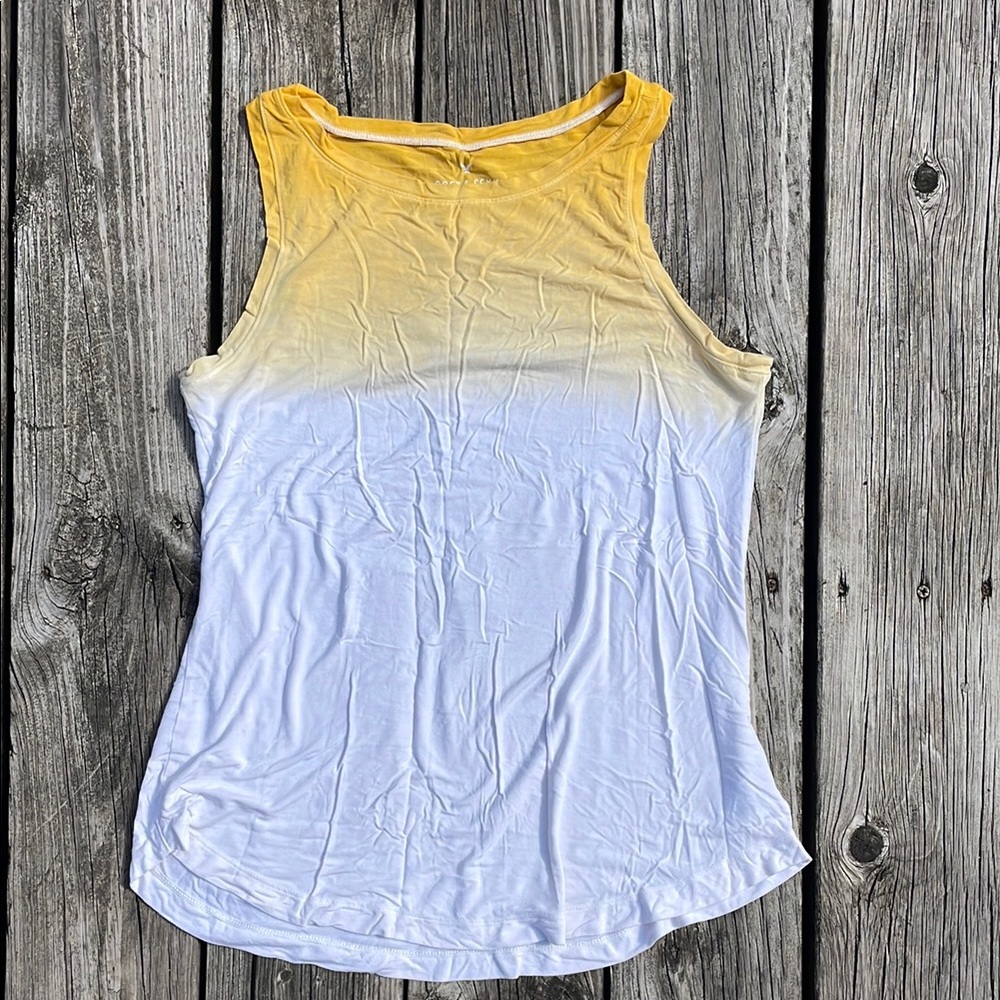 American Eagle Yellow and White Ombre Tank Top